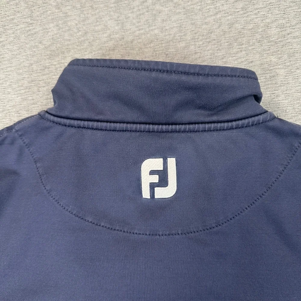 FootJoy 1/4 Zip Performance Golf Pullover Mens Small Navy Blue Troon Cup Logo
